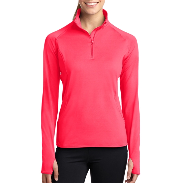 Pink Rush color option for Sport Tek Women's Stretchable Pullover