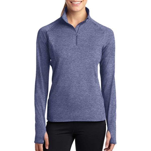 True Navy Heather color option for Sport Tek Women's Stretchable Pullover