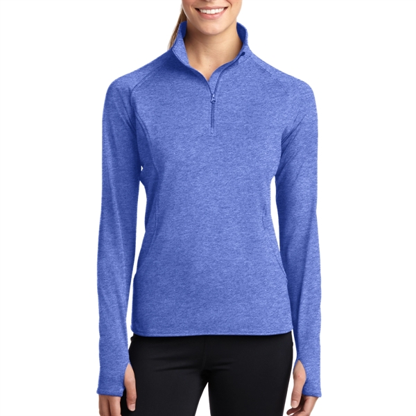 True Royal Heather color option for Sport Tek Women's Stretchable Pullover