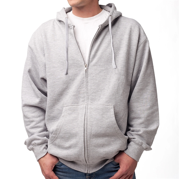 Gray Heather color option for Male Midweight Sweatshirt With Zipper And Hood