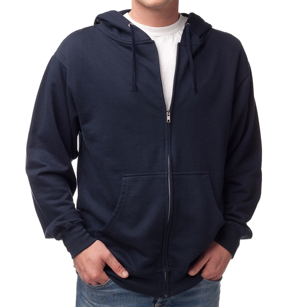Navy color option for Male Midweight Sweatshirt With Zipper And Hood
