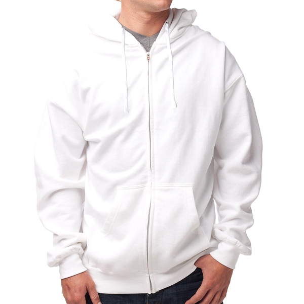 White color option for Male Midweight Sweatshirt With Zipper And Hood