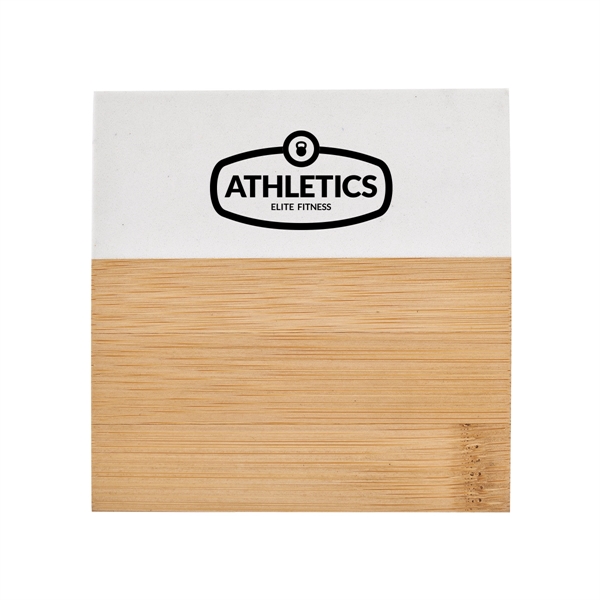 White Marble color option for Square Shaped Bamboo And Marble Designed Coaster