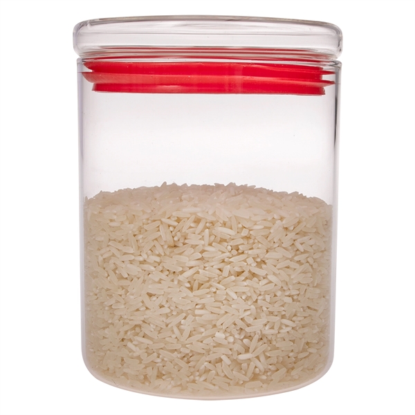 Red color option for Kitchen Companion Lid Covered Glass Jar