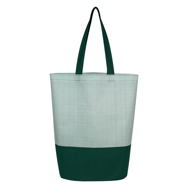 Green color option for Herringbone Patterned Everyday Non Woven Tote