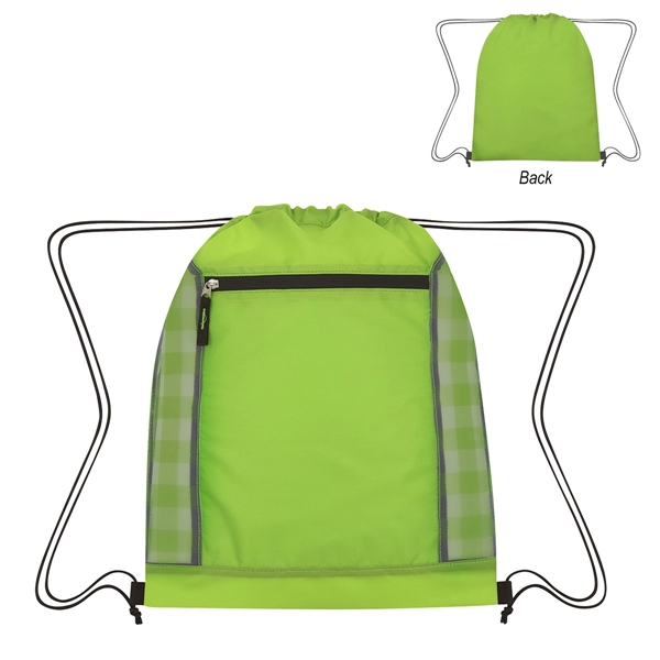 Lime color option for Linear Organized Polyester Tote Bag