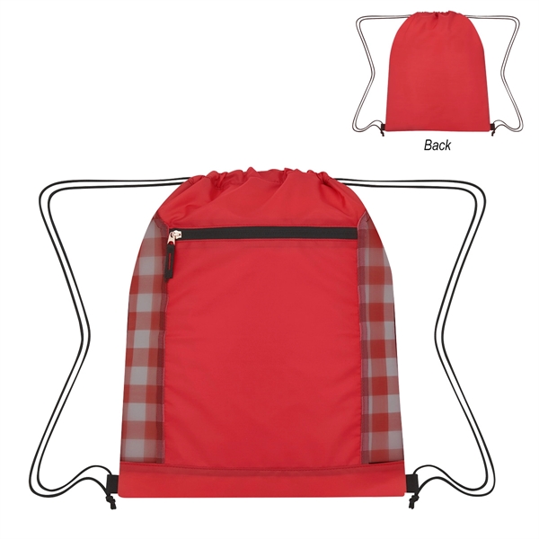 Red color option for Linear Organized Polyester Tote Bag