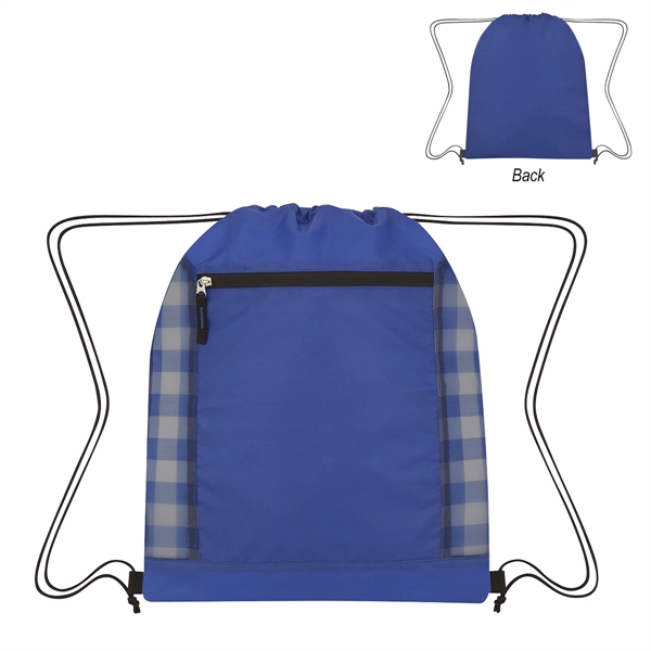 Royal Blue color option for Linear Organized Polyester Tote Bag