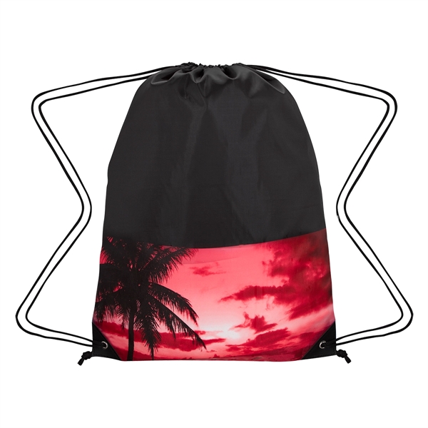 Black-Red color option for Durable Drawstring Bag