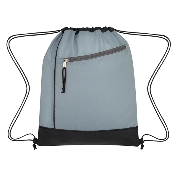 Gray-Black color option for Mountain Drawstring Sports Backpack