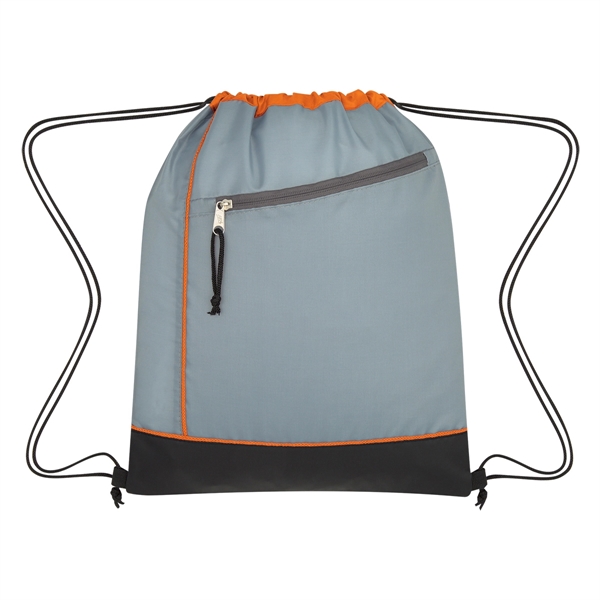 Gray-Orange color option for Mountain Drawstring Sports Backpack