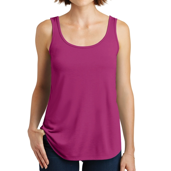 Pink Azalea color option for District® Poly/Rayon Tank Top For Women
