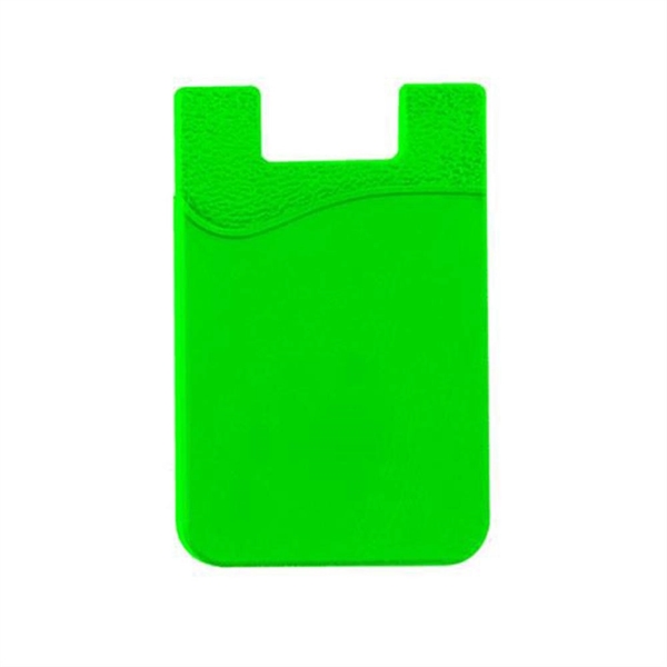 Green color option for Sleek Silicone Mobile Wallet With Debossed Logo