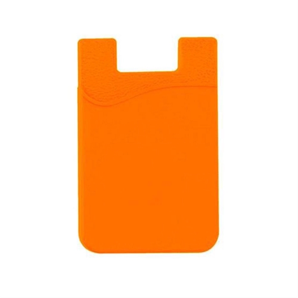 Orange color option for Sleek Silicone Mobile Wallet With Debossed Logo