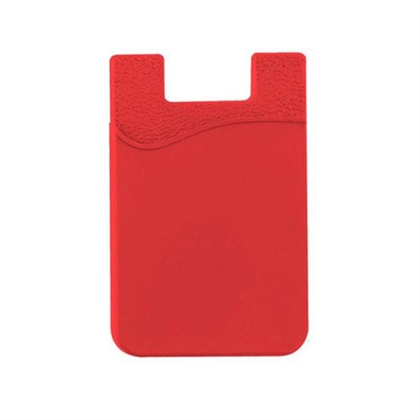 Red color option for Sleek Silicone Mobile Wallet With Debossed Logo