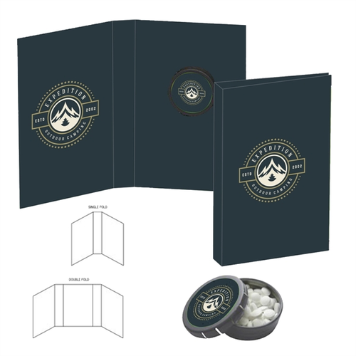 Photo of Custom Mini Klick Mint Tin Inside Promotional Booklet