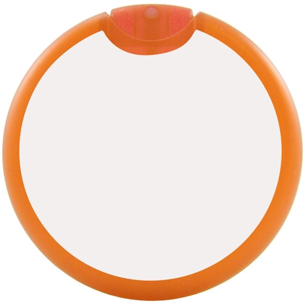 Translucent Orange color option for Circle Shaped Card Hand Sanitizing Spray