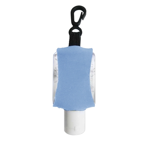 Aqua color option for Travel Hand Sanitizer In Leashed Neoprene Made Sleeve