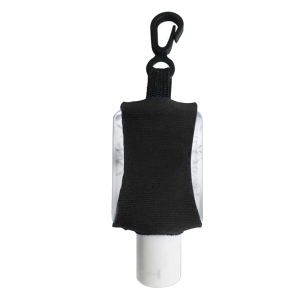 Black color option for Travel Hand Sanitizer In Leashed Neoprene Made Sleeve
