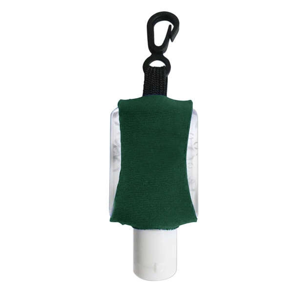 Forest  Green color option for Travel Hand Sanitizer In Leashed Neoprene Made Sleeve