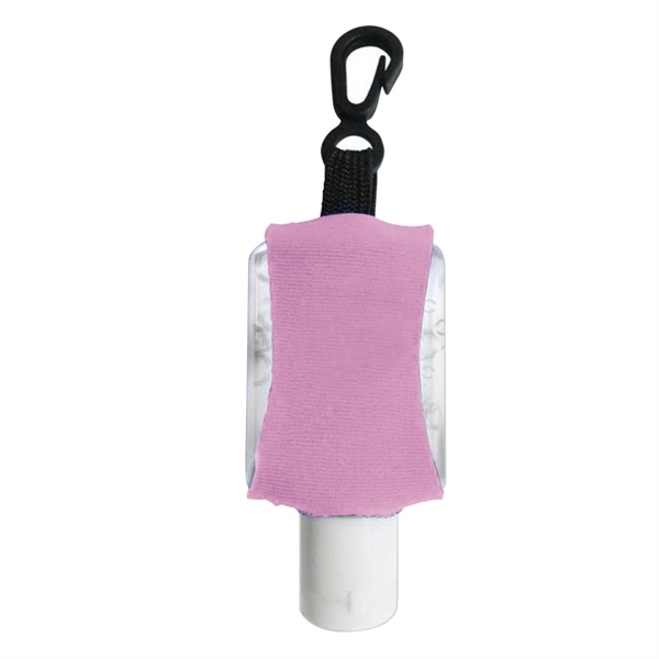 Pink color option for Travel Hand Sanitizer In Leashed Neoprene Made Sleeve