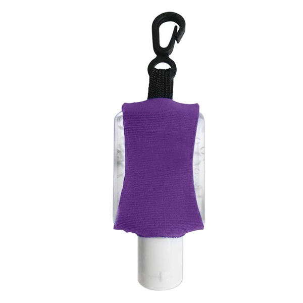 Purple color option for Travel Hand Sanitizer In Leashed Neoprene Made Sleeve