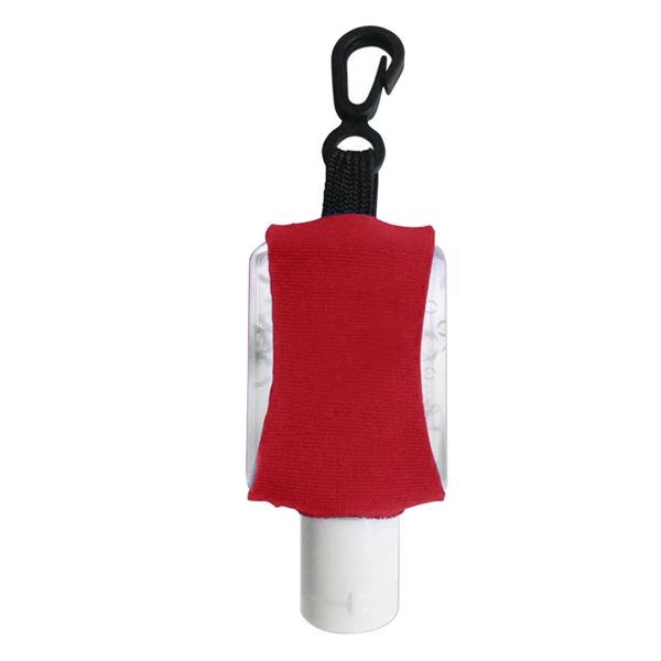 Red color option for Travel Hand Sanitizer In Leashed Neoprene Made Sleeve