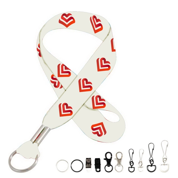 White color option for 1" Ultra Smooth Polyester Lanyard