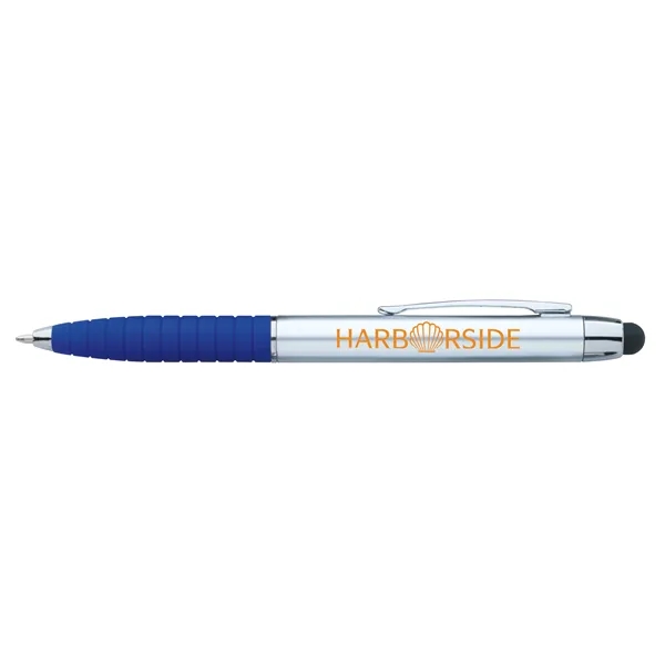 Blue/Black Ink color option for Silver Cool Grip Stylus Pen