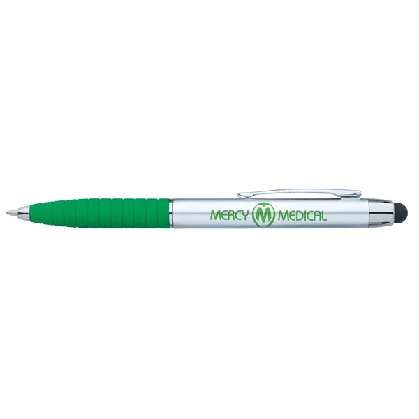 Green/Black Ink color option for Silver Cool Grip Stylus Pen