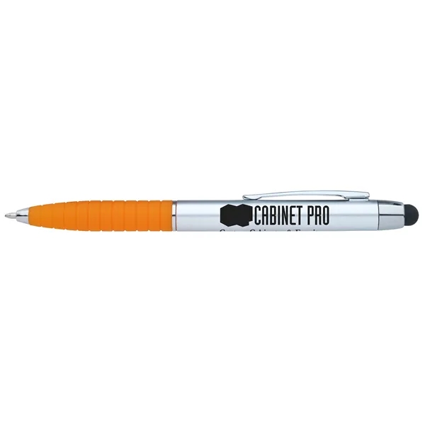 Orange/Black Ink color option for Silver Cool Grip Stylus Pen