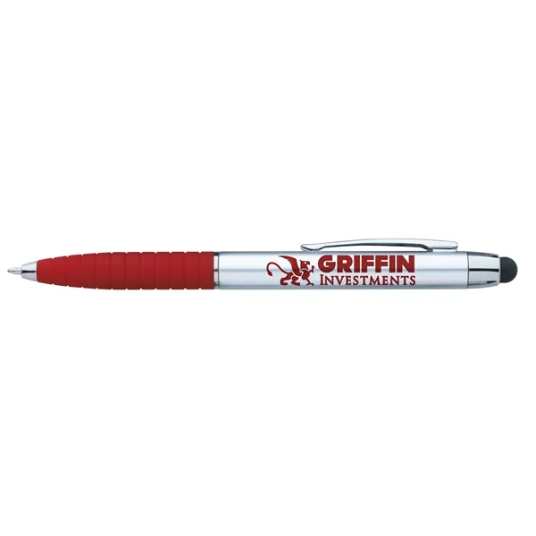 Red/Black Ink color option for Silver Cool Grip Stylus Pen
