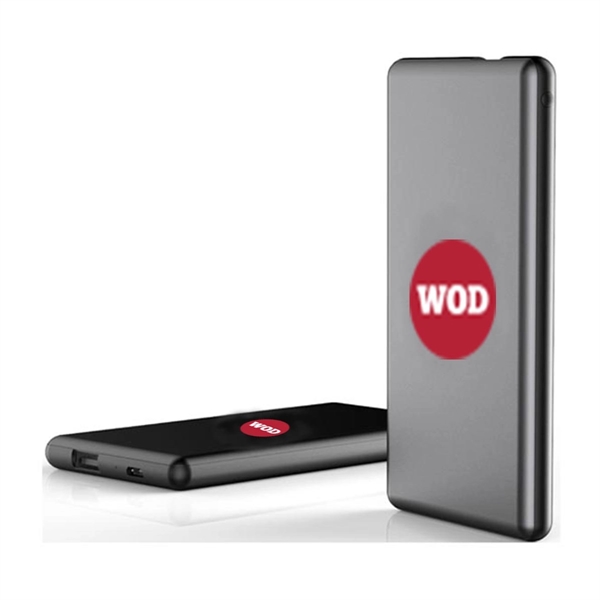 Gunmetal color option for Compact Lit Logo Promo Power Bank