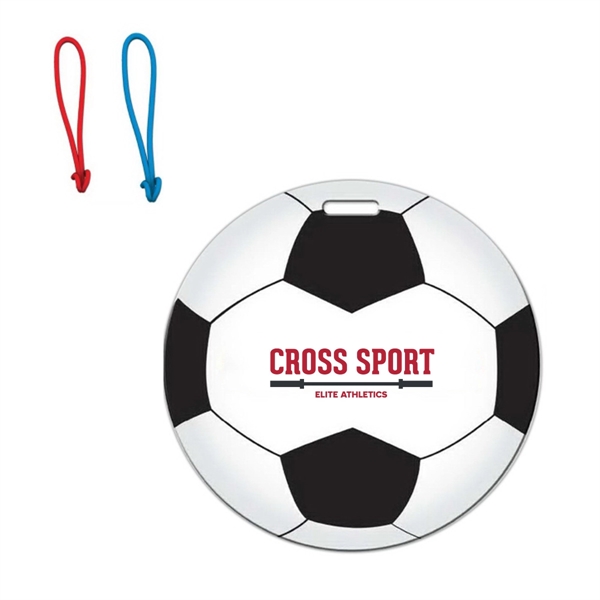 White color option for Custom Full Color Soccer Luggage Tag