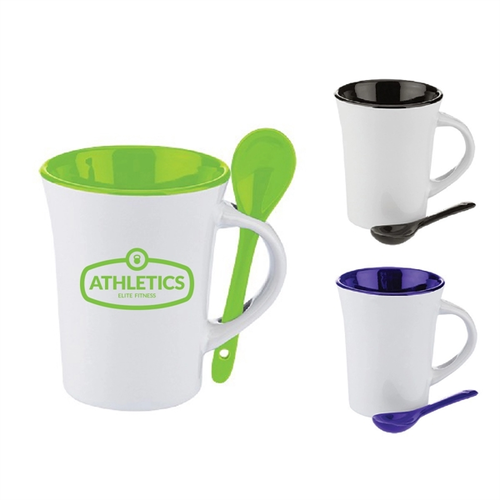 Main photo of 295ml Two Tone Coffee Mug W/ Spoon