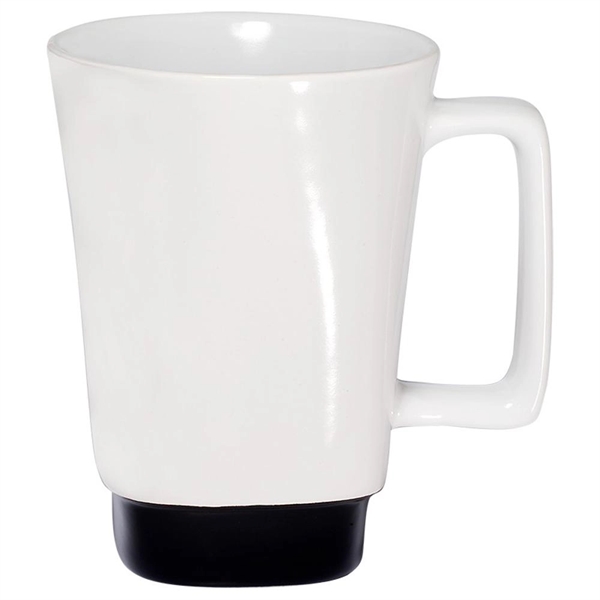 White-Black color option for 16 Oz. Square Shaped Mug With Colored Base