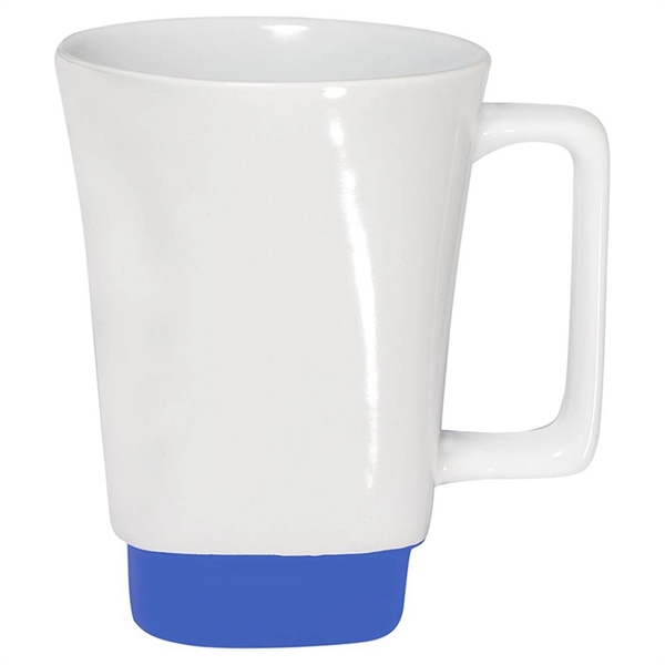 White-Light Blue color option for 16 Oz. Square Shaped Mug With Colored Base