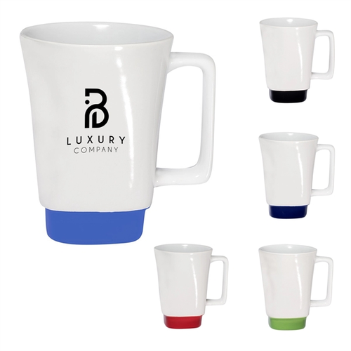 Main photo of 16 Oz. Square Shaped Mug With Colored Base