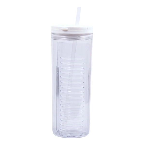 Clear color option for 600ml (20 Oz.) Fruit Infusion Tumbler With Straw