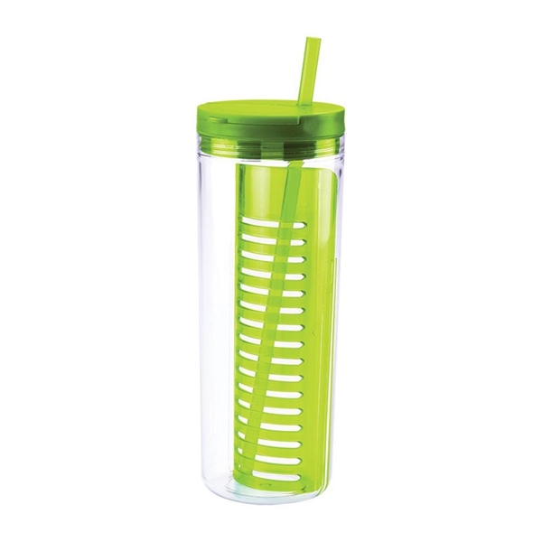 Translucent Lime Green color option for 600ml (20 Oz.) Fruit Infusion Tumbler With Straw