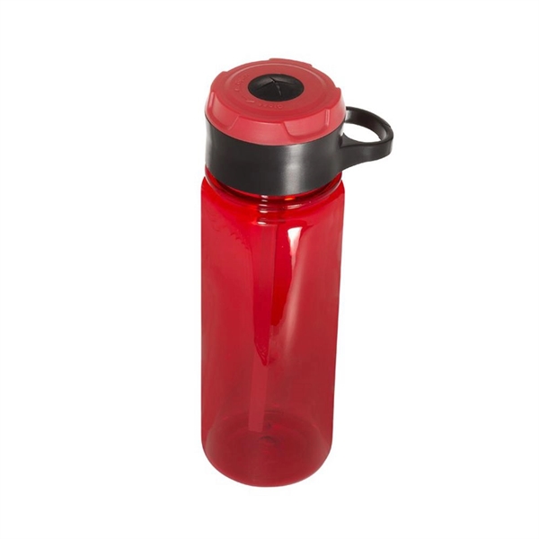 Translucent Red color option for 24 Oz Tritan Made Water Bottle With Hook Attachment
