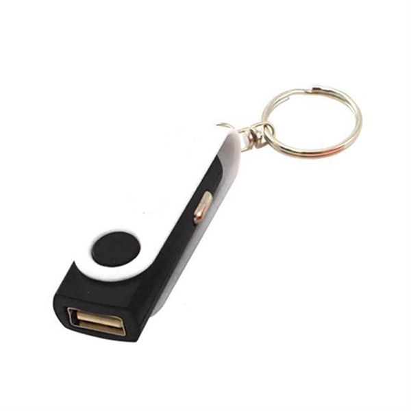 White-Black color option for Portable Usb Car Charger With Split Ring