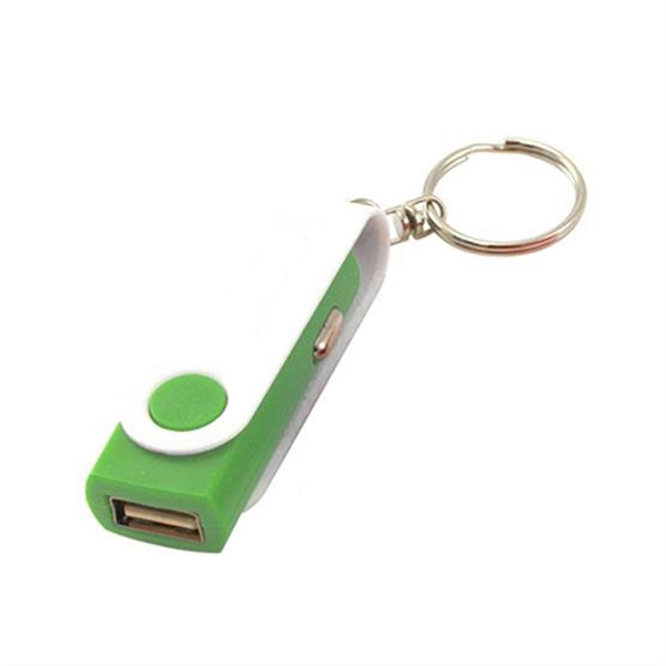 White-Lime color option for Portable Usb Car Charger With Split Ring