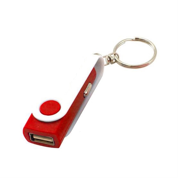 White-Red color option for Portable Usb Car Charger With Split Ring