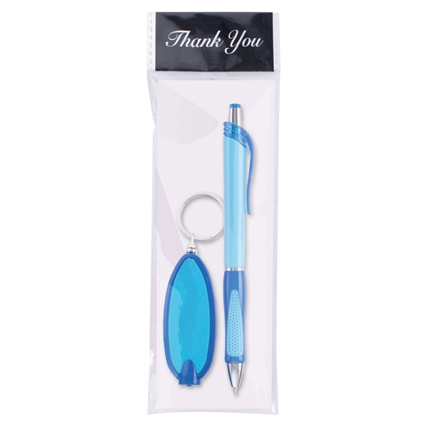 Blue color option for Pen And Light Promotional Gift Set