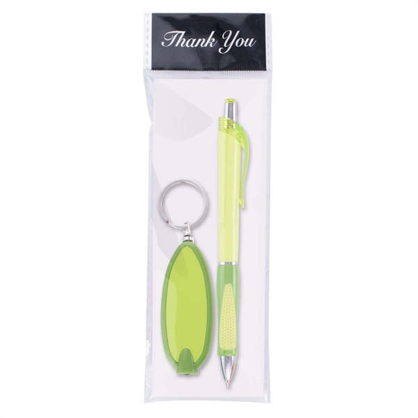 Green color option for Pen And Light Promotional Gift Set
