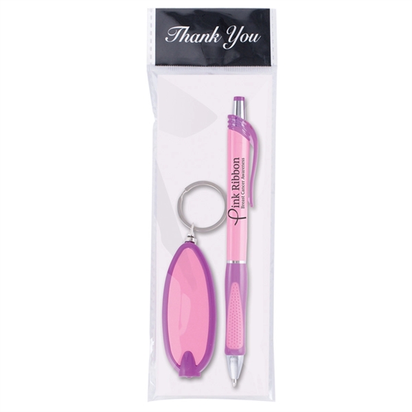 Pink color option for Pen And Light Promotional Gift Set