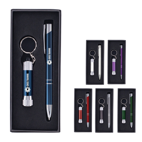 Main photo of Custom Tres Chic Pen With Chroma Led Flashlight Gift Set