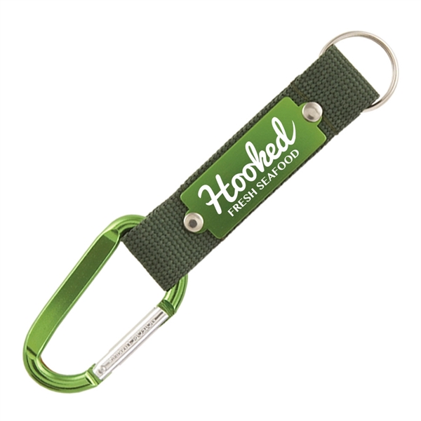Green color option for Strap Happy Keychain   Laser Engraved Key Tag With Carabiner