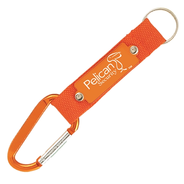 Orange color option for Strap Happy Keychain   Laser Engraved Key Tag With Carabiner